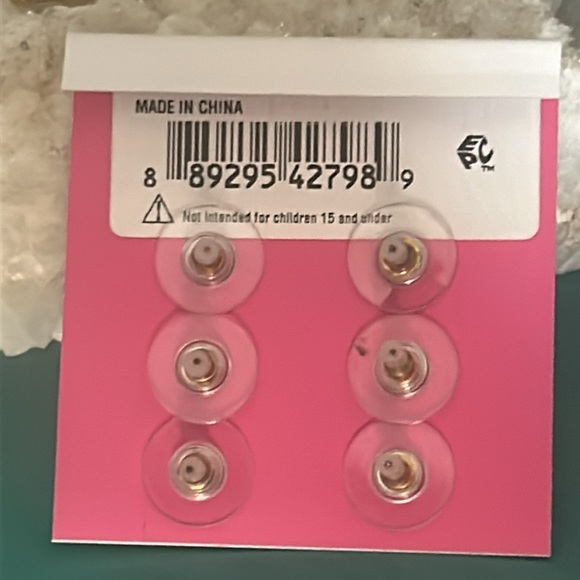 New Betsey Johnson Whimsical Pastel Floral Snake Pearl Rhinestone Stud Earrings - Picture 2 of 5